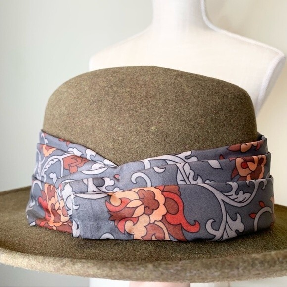 VTG The Natural by Bollman Wool Hat Bohemian Ribbon Detail Large - Picture 5 of 8